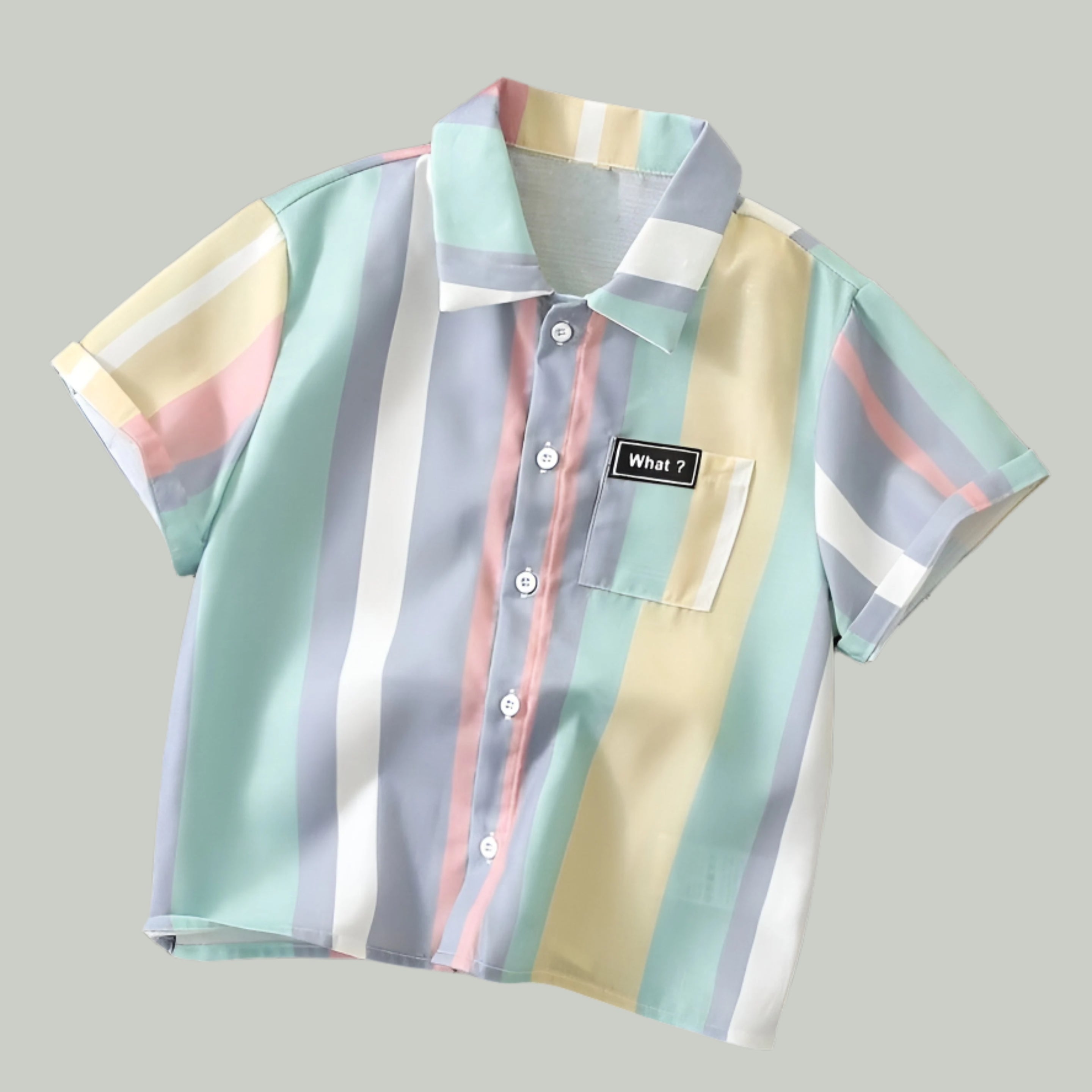 Black Dianosaur & Multicolor Striped Short Sleeeve Baby Boys Shirt Summer Collection By Shinydots