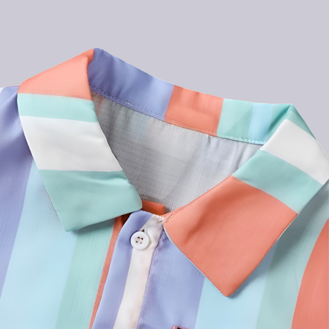 SHINYDOTS Baby Boy Striped Short Sleeve Shirt & Shorts Two Piece Set