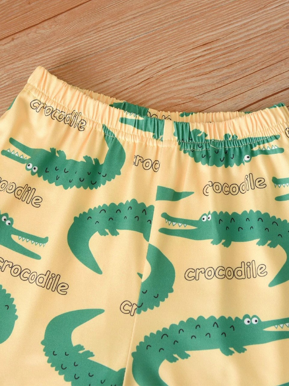 Boys Yellow Round Neck Crocodile Print T-Shirt & Shorts Co-Ord Set – Fun & Comfy Summer Outfit By Shinydots