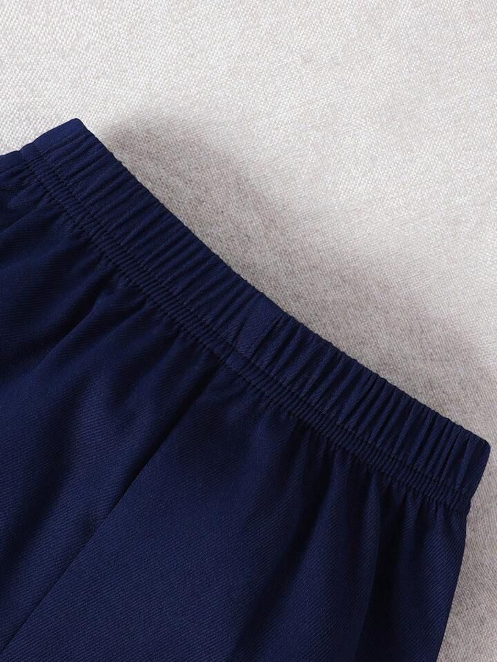 Shinydots Stylish Blue Striped Cotton Blend Shirt & Navy Shorts Set for Boys – Summer Casual Outfit