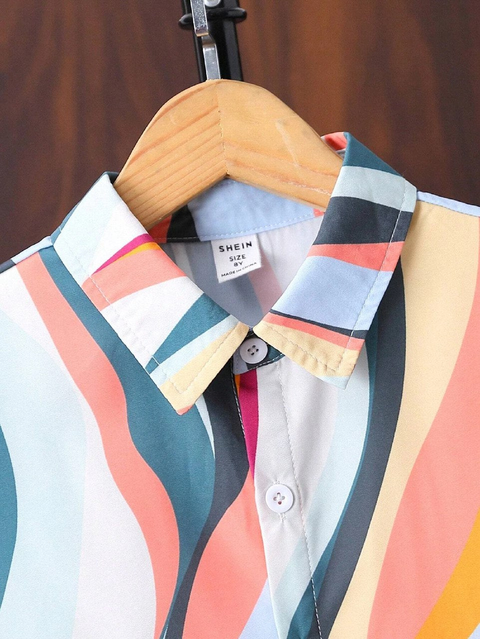 Shinydots Boys' Stylish Multicolor Wave Print Co-ord Set – Shirt & Shorts | Trendy Summer Outfit