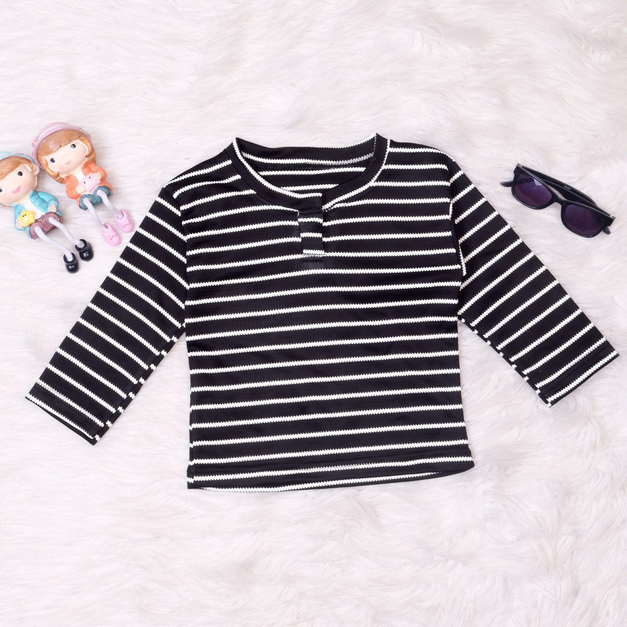 Shinydots Baby & Toddler Boys Black Striped Full-Sleeve T-Shirt & Track Set – Stylish & Comfortable Kids Outfit