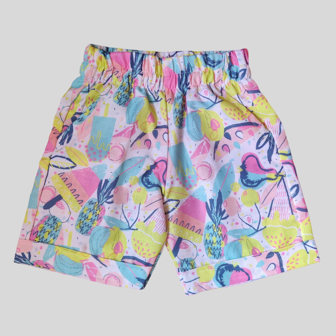 Fruit-Printed Cotton Co-Ord Set for Boys