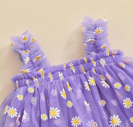 Shinydots Baby Girls Daisy Floral Print Dress for Birthday & Summer Outfit